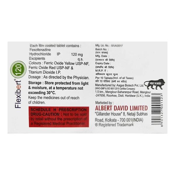 FLEXIBERT 120 Tablet 10's - Global Surgicals