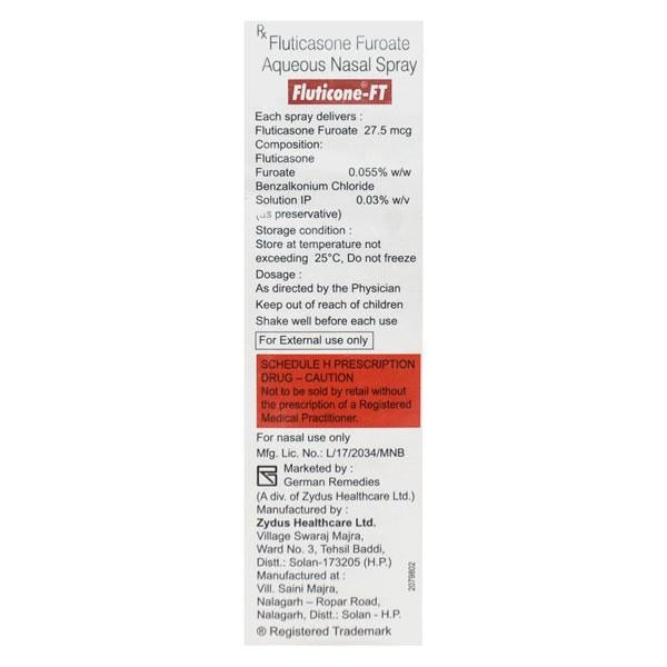 Fluticone FT 120Md Nasal Spray 6Gm - Global Surgicals