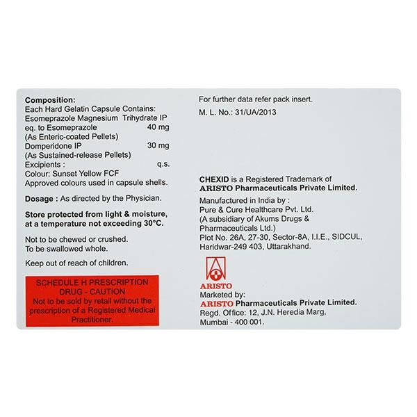 CHEXID D 30/40mg Capsule 10's