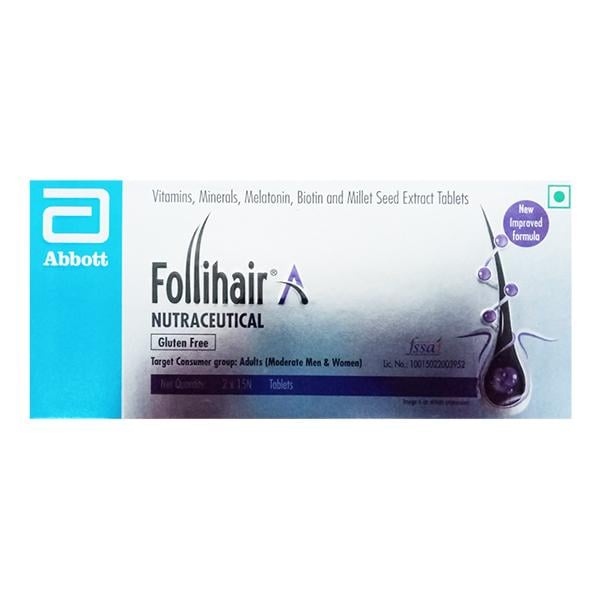 FOLLIHAIR A NEW GLUTEN FREE Tablet 15's - Global Surgicals