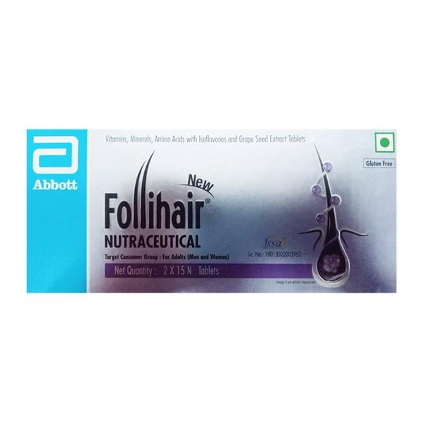 FOLLIHAIR NEW GLUTEN FREE Tablet 15's - Global Surgicals
