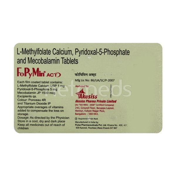 Fopymin Act Tablet 15'S - Global Surgicals