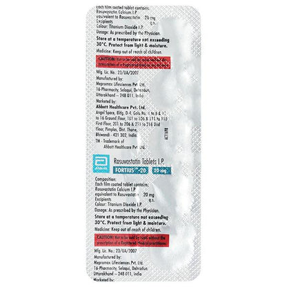 FORTIUS 20 Tablet 10's - Global Surgicals