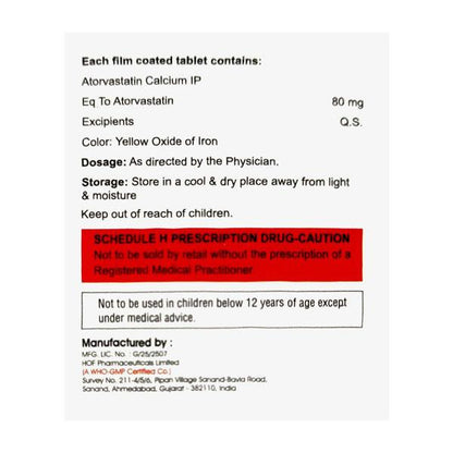 FPSTATIN 80 Tablet 15's - Global Surgicals