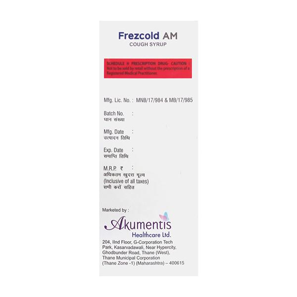 FREZCOLD AM Cough Syrup 100ml - Global Surgicals
