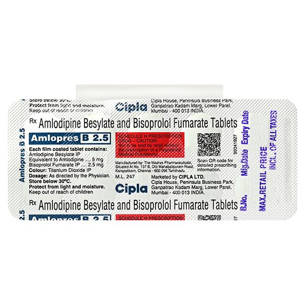 AMLOPRES B 2.5 Tablet 10's