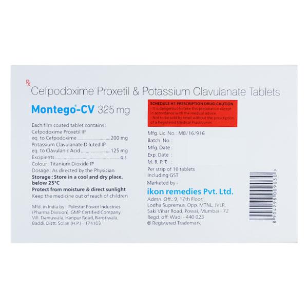 MONTEGO CV 325mg Tablet 10's