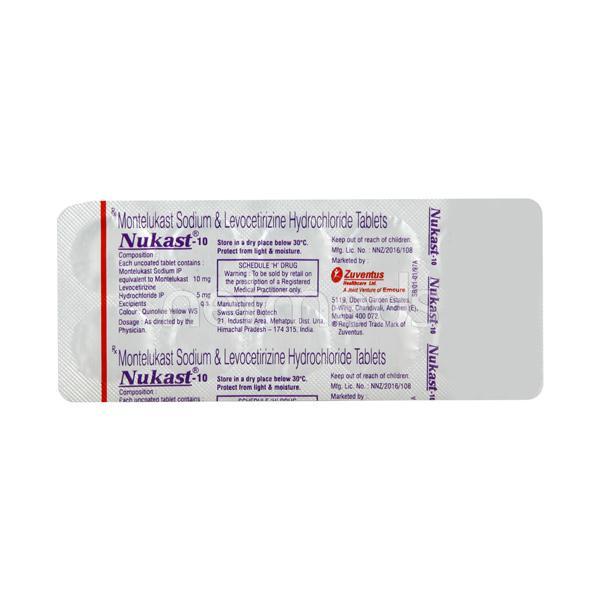 Nukast 10mg Tablet 10'S
