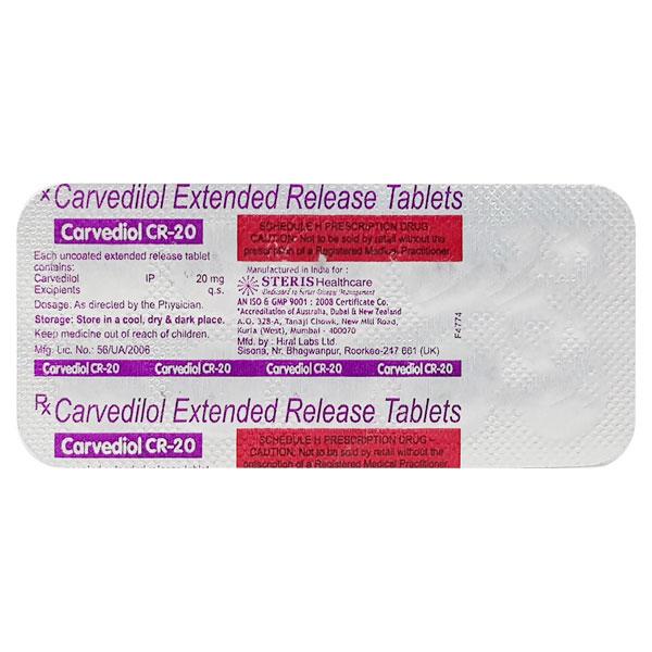 CARVEDIOL CR 20 Tablet 10's