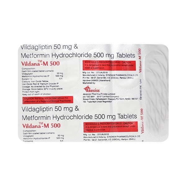 VILDANA M 500mg Tablet 10's