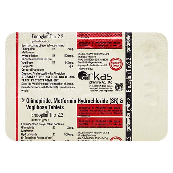 ENDOGLIM TRIO 2.2mg Tablet 10's