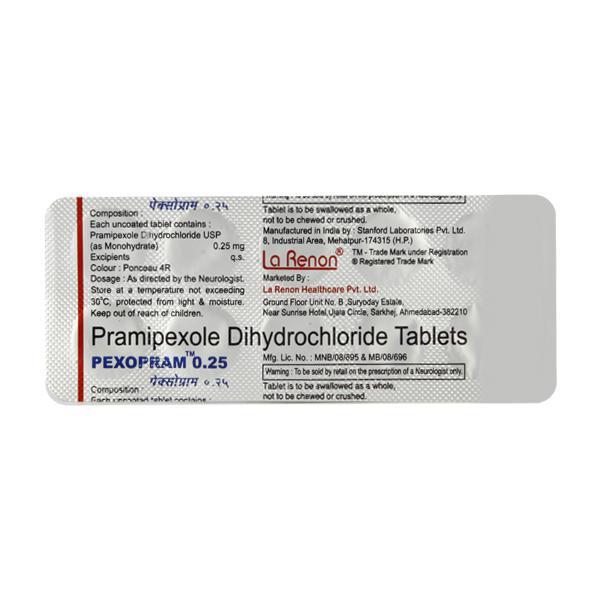 Pexopram 0.25mg Tablet 10'S