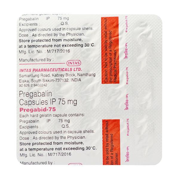 Pregabid 75mg Capsule 15'S