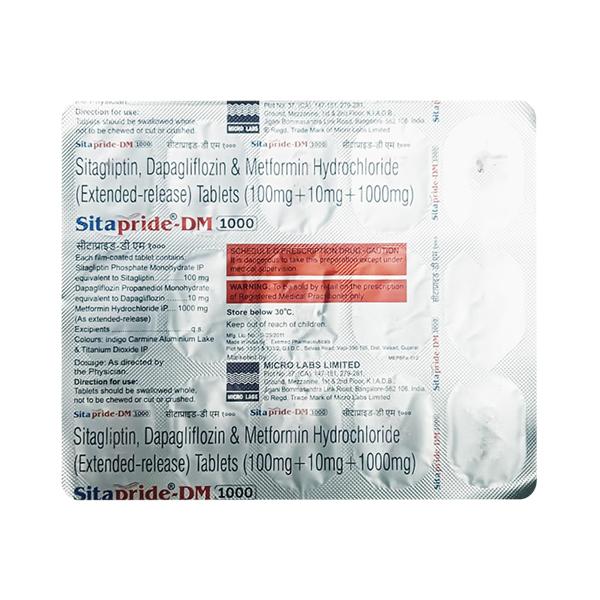 SITAPRIDE DM 1000 Tablet 10's