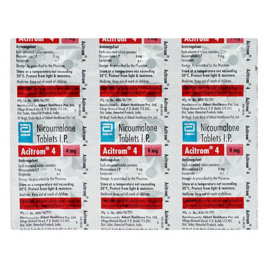 Acitrom 4mg Tablet 30'S