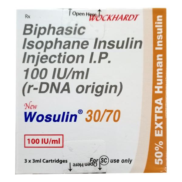 Wosulin New 30/70 100IU Cartridge 3X3ml