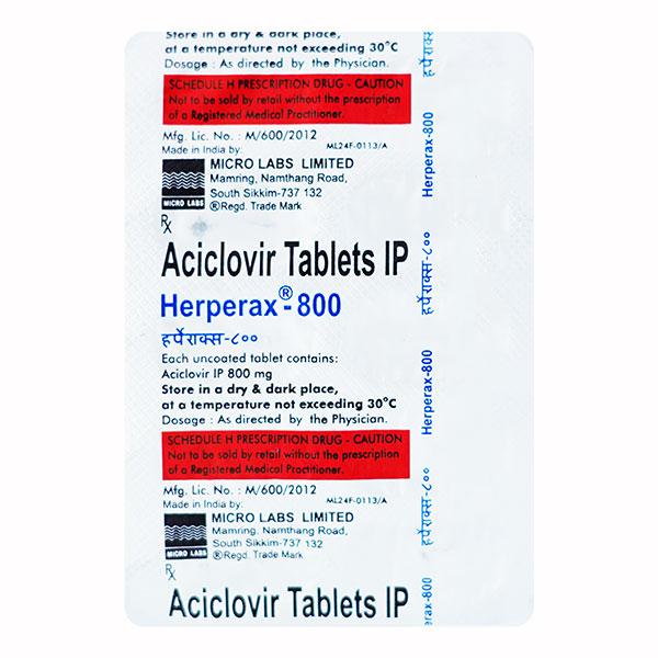 Herperax 800mg Tablet 10'S