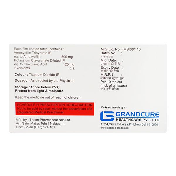 GRANDMOX 625 Tablet 10's