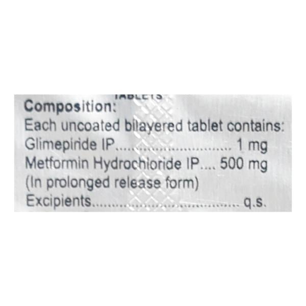 Glusens M 1mg/500mg Tablet 10'S