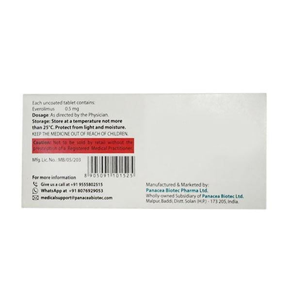 Evergraf 0.5mg Tablet 10'S