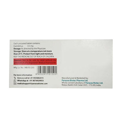 Evergraf 0.5mg Tablet 10'S