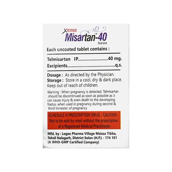 MISARTAN 40 Tablet 15's