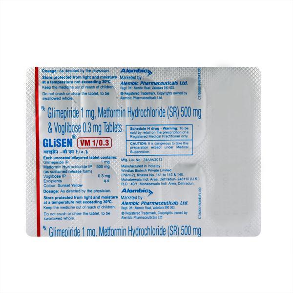 Glisen VM 1/0.3mg Tablet 10'S