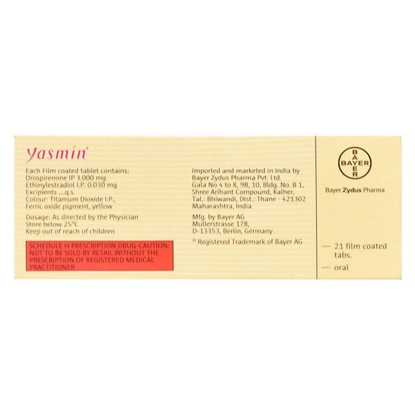 Yasmin Tablet For Contraception care and Acne management Pack of 21 Tablets