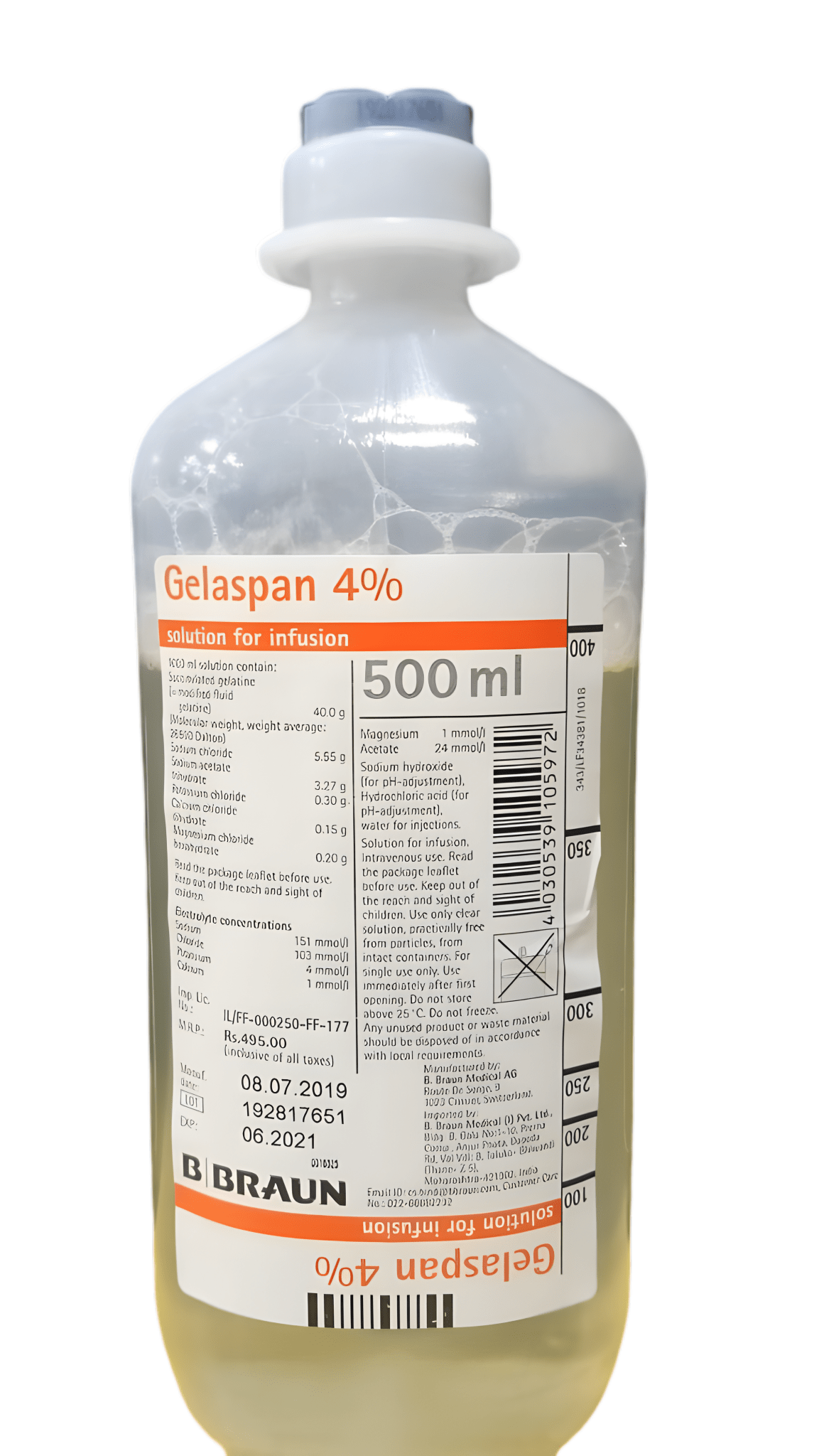 Gelaspan 500ml Iv Infusion Injection - Global Surgicals