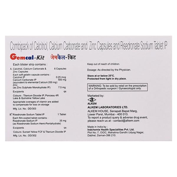 Gemcal Kit Tablet 1's - Global Surgicals