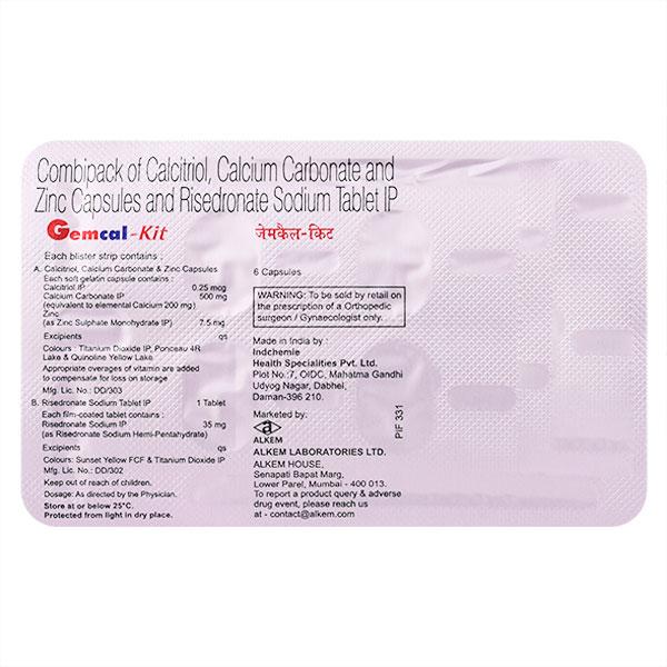 Gemcal Kit Tablet 1's - Global Surgicals