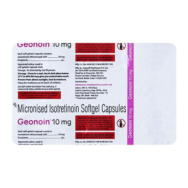 GEONOIN 10mg Capsule 10's - Global Surgicals