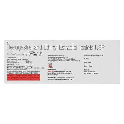 Intimacy Plus 3 Tablet 21's
