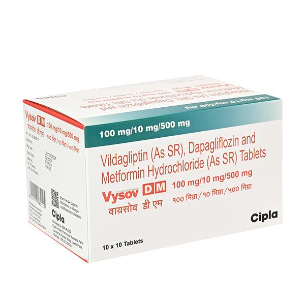 VYSOV DM 100/10/500mg Tablet 10's
