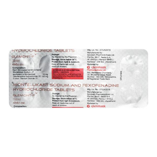Glemont F Tablet 10'S - Global Surgicals