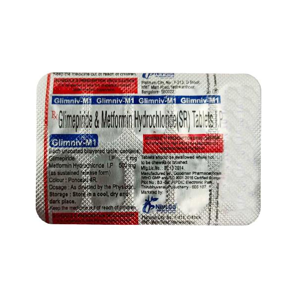 GLIMNIV M 1 Tablet 10s's - Global Surgicals