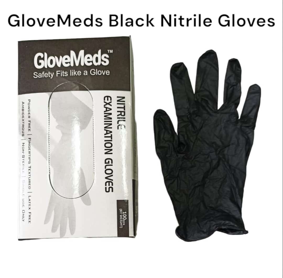 Glovemeds Examination Nitrile Gloves Black - Global Surgicals