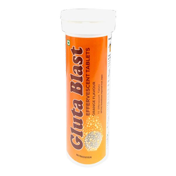 GLUTA BLAST ORANGE FLAVOUR Effervescent Tablet 10's - Global Surgicals