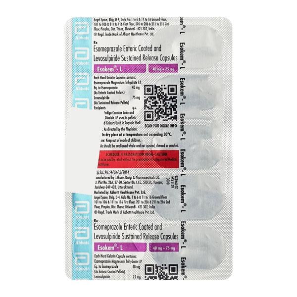 Esokem L 75/40mg Capsule 10'S