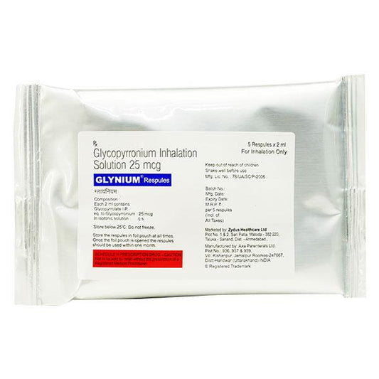 GLYNIUM 25mcg Respules 5x2ml - Global Surgicals