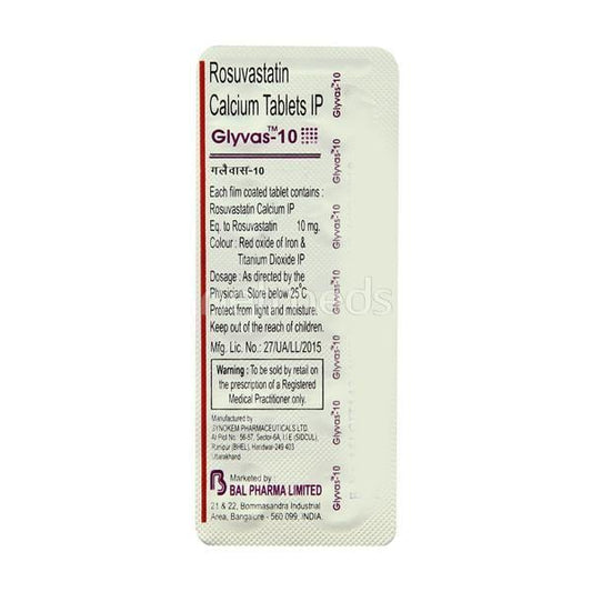 Glyvas 10mg Tablet 10'S - Global Surgicals