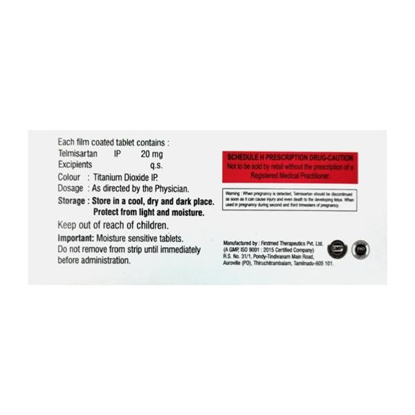 TELMIFREE 20 Tablet 10's