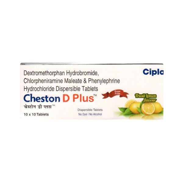 CHESTON D PLUS Sugar Free Trusil Lemon Flavour Dispersible Tablet 10's