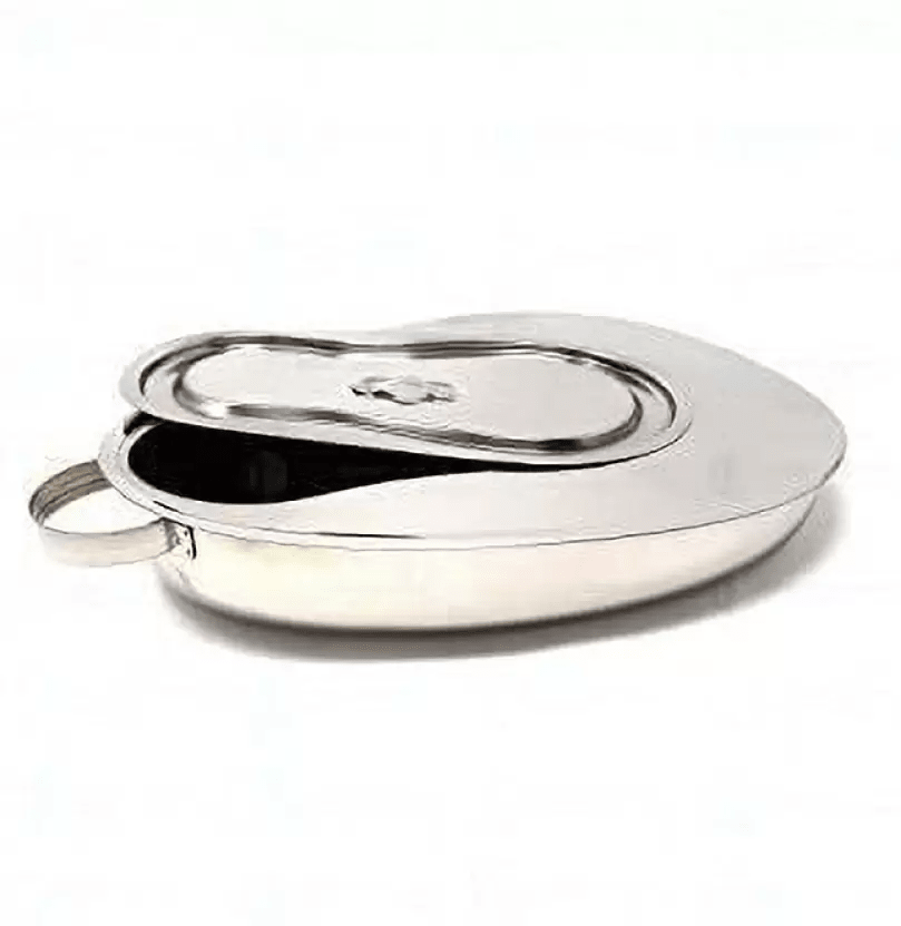 GOLD SUPREME SS With Lid Regular Bed Pan - Global Surgicals