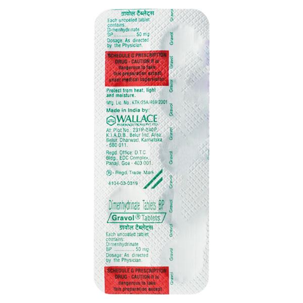 Gravol 50mg Tablet 10'S - Global Surgicals
