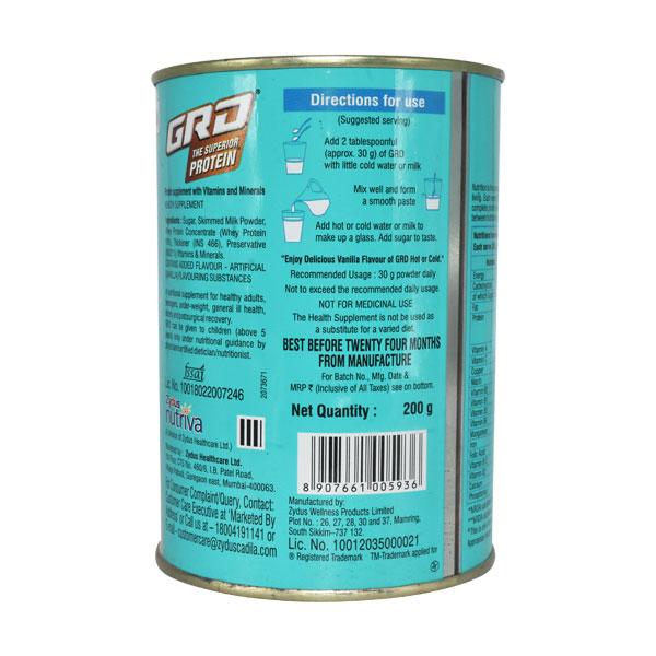 GRD Vanilla Flavour Powder 200gm - Global Surgicals