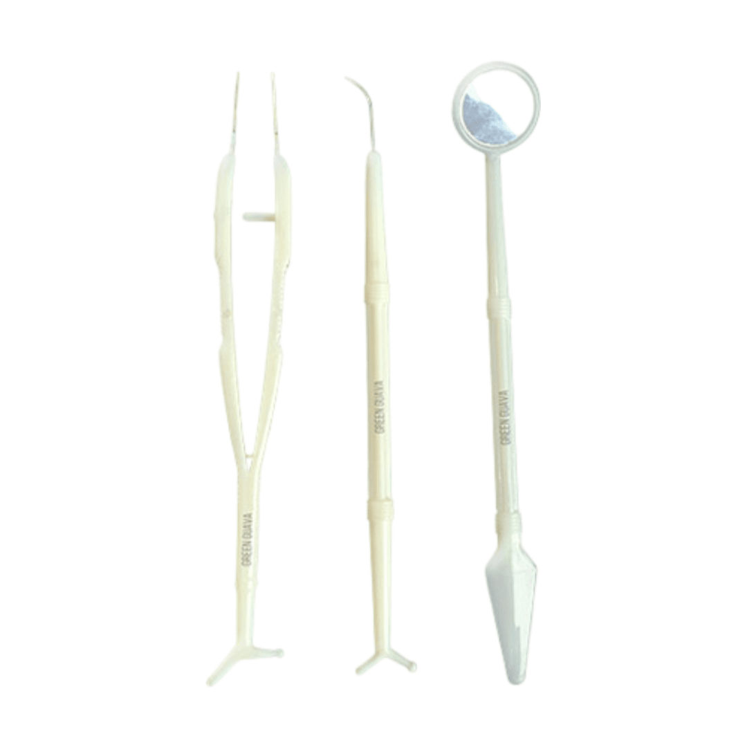Green Guava Probe, Mirror & Tweezer Diagnostic Instrument - Global Surgicals