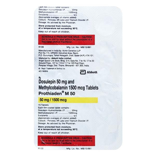 Prothiaden M 50mg/1500mcg Tablet 15'S