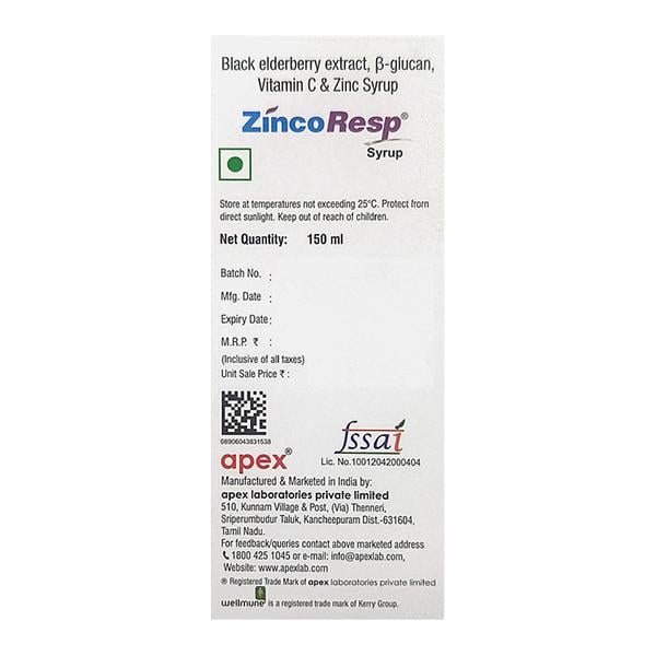 ZINCORESP Syrup 150ml