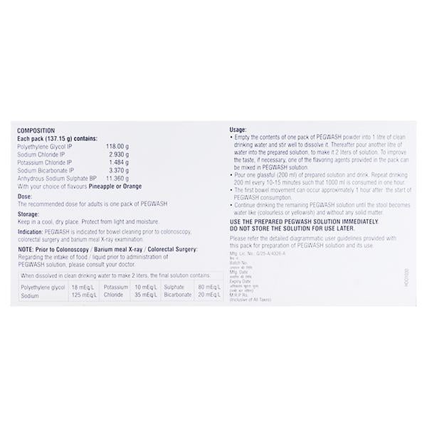 Pegwash Sachet 137.15gm